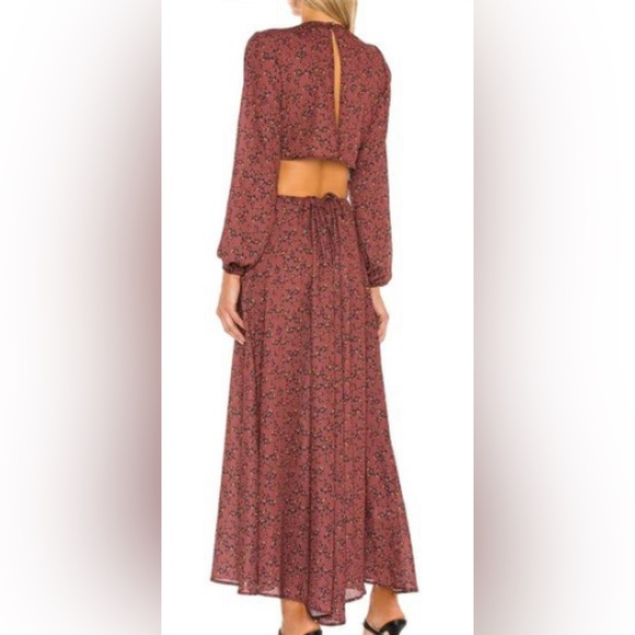 Revolve Burgundy Leopard Maxi Dress - Medium - Picture 3 of 8